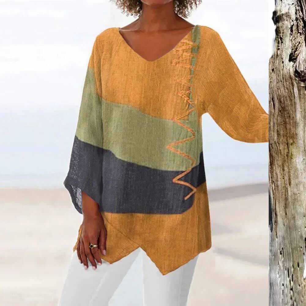 Elara | Tri-Color Blouse