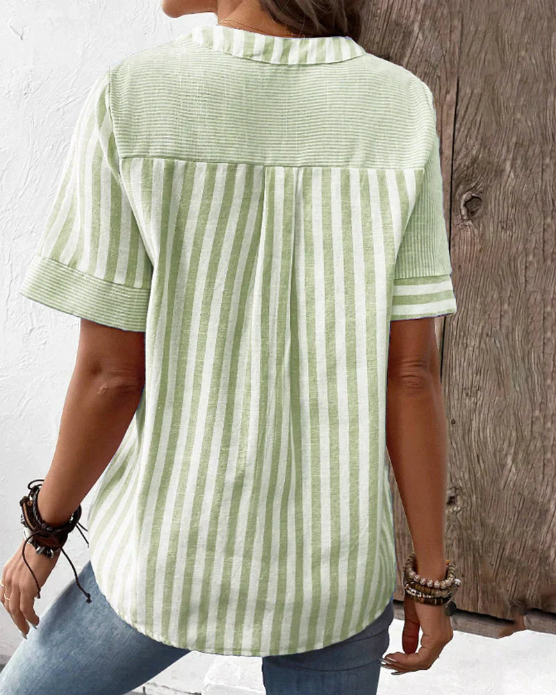 Leia | Elegant Striped Blouse