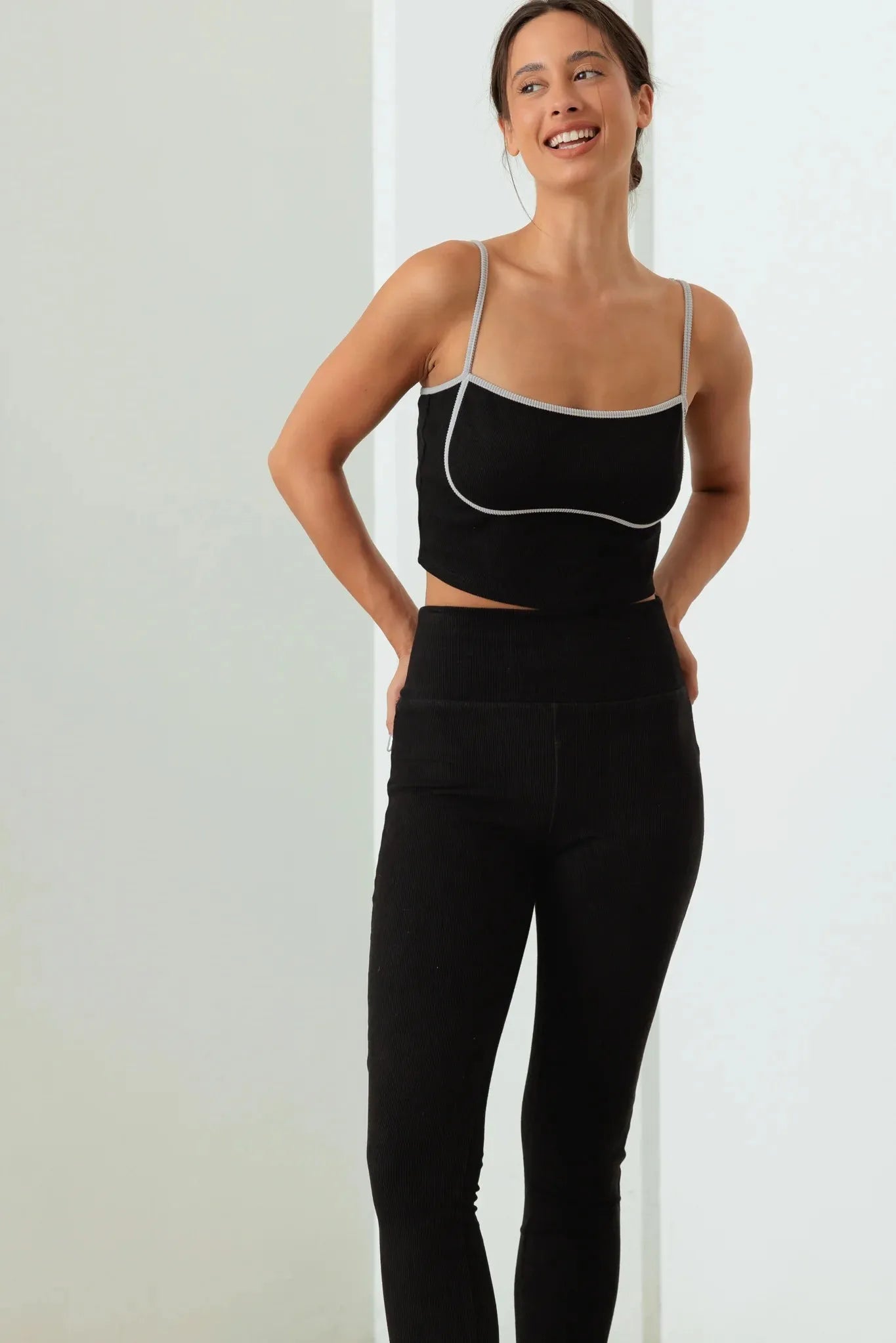 Esmere | Ribbed Crop Top & Leggings Set