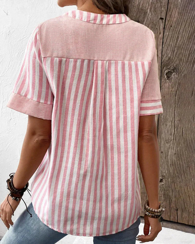 Leia | Elegant Striped Blouse