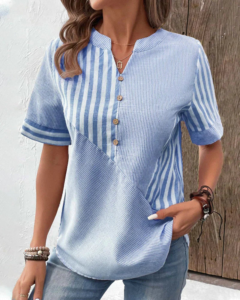 Leia | Elegant Striped Blouse