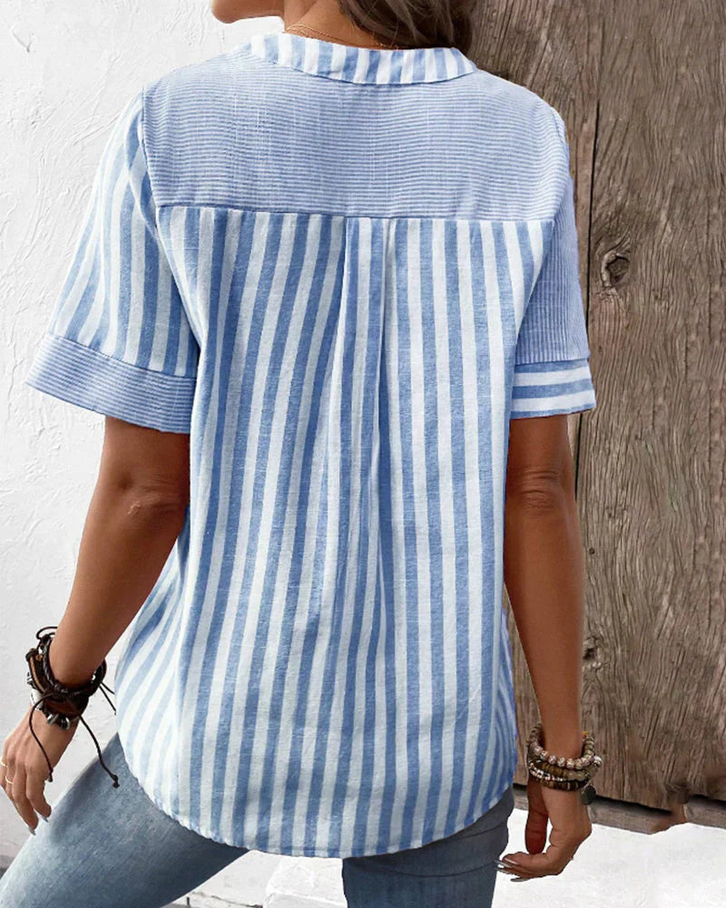 Leia | Elegant Striped Blouse