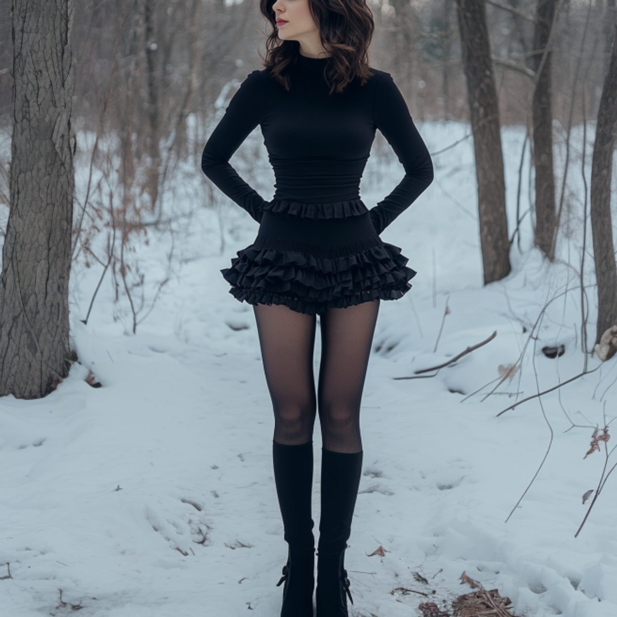 Winter Fox | Fleece-Lined Leggings