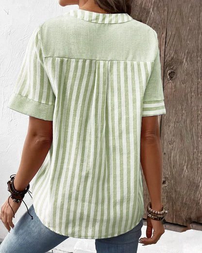 Leia | Elegant Striped Blouse
